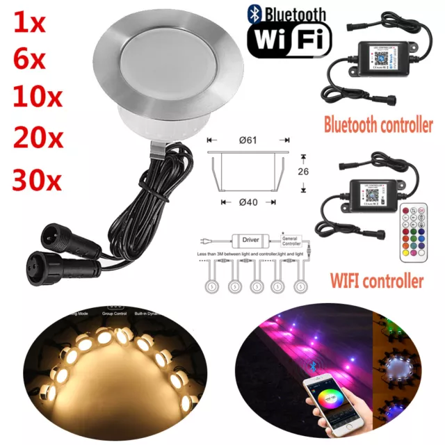 Φ61mm Wifi Bluetooth Control APP LED Decking Lights Garden Stair Lighting Lamps 2