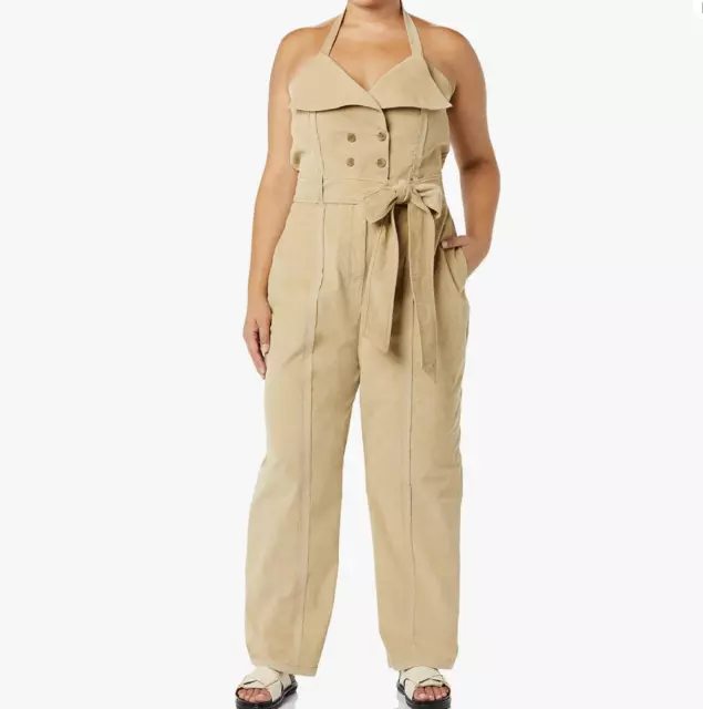 Making the Cut Corduroy Deconstructed Jumpsuit Beige NWT Size 3X Yannik Zamboni 2