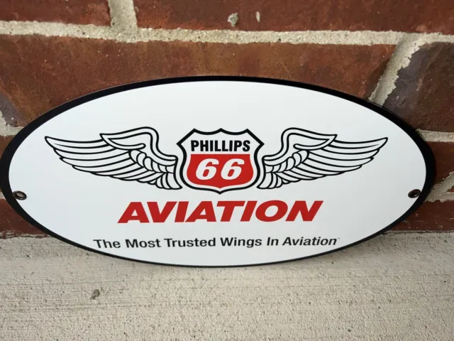 Phillips 66 aviation oil vintage style gasoline Gas oval sign 2
