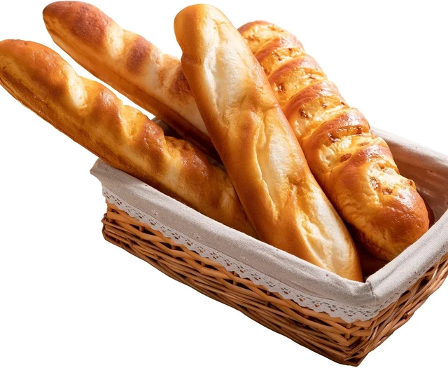 4Pcs Artificial Bread Set, Realistic Fake Food for Display, Fake Bread for Decor