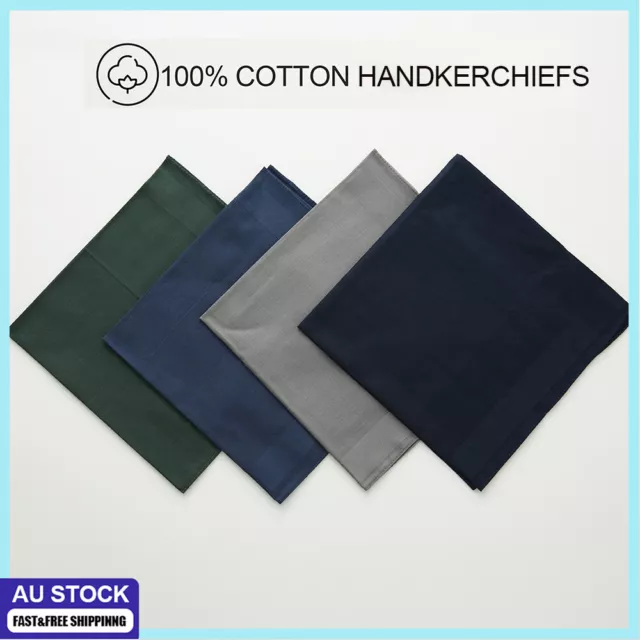 1/3/6/9/12pcs Handkerchiefs 100% Cotton Womens Mens Soft Hanky Pocket Square