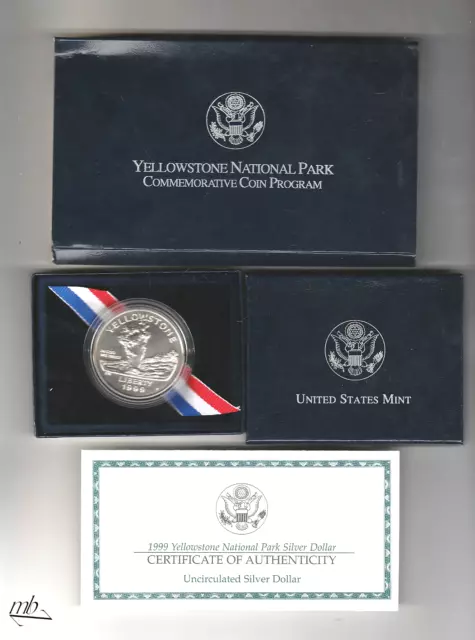 USA 1 Dollar 1999 Yellowstone  im Etui  497