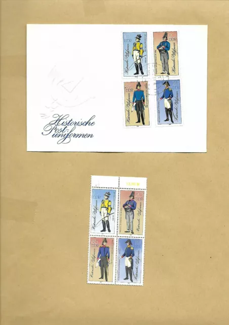 DDR ~ Ersttagsbrief + 1 Satz ~ 1986 ~  Mi 2997 - 3000 ~ FDC ~ Postuniformen