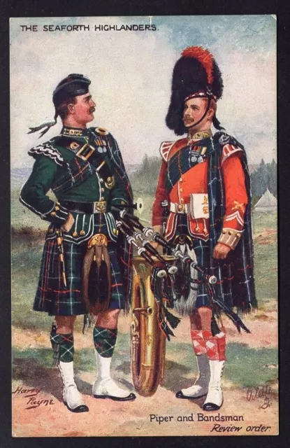 1910-14 Col Pc Harry Payne - Seaforth Highlanders - Piper & Bandsman Revu Order