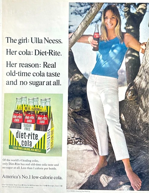 Vintage Diet Rite Cola No 1 Low Calorie Cola  1966 Magazine Print Ad BF75