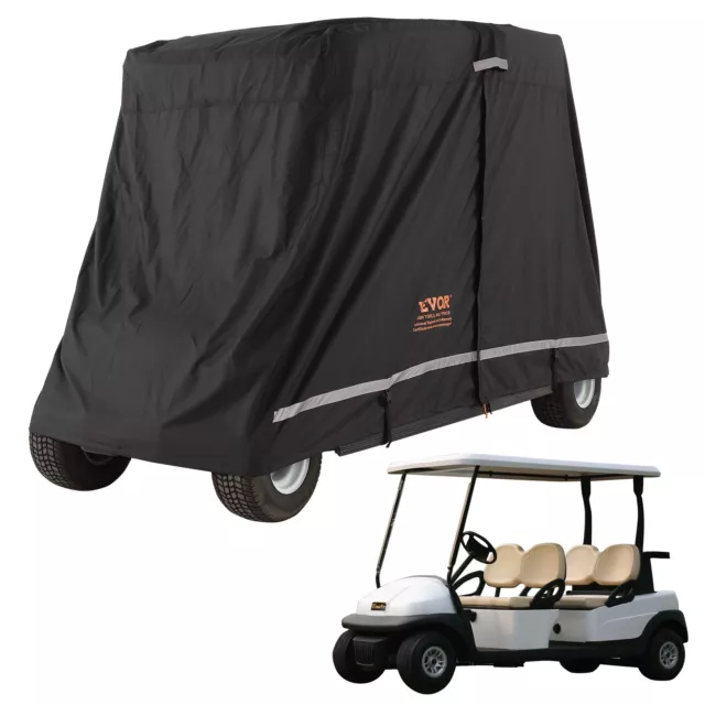 VEVOR Housse pour Voiturette de Golf Bâche Golfette Imperméable 4 Places Noir