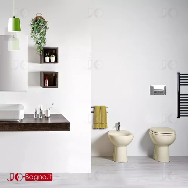 Sanitari Bagno Champagne 51x37 cm con Vaso e Bidet in ceramica YOU e Copriwater 3