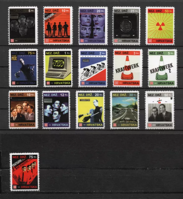 Kraftwerk - ganzer Briefmarken-Satz, 16 Marken, Kroatien, Exil, 1993