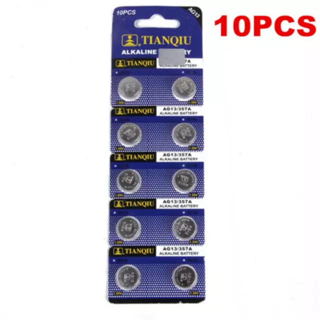 10X AG13 SR44 LR44 L1154 357 A76 Alkaline batteries button cells watch camera FT 2