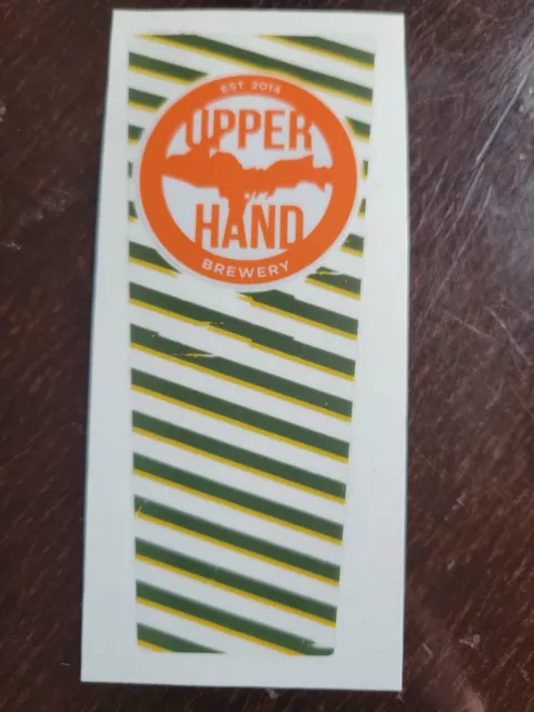 Upper Hand Brewery Tap Handle Sticker decal brewing craft beer