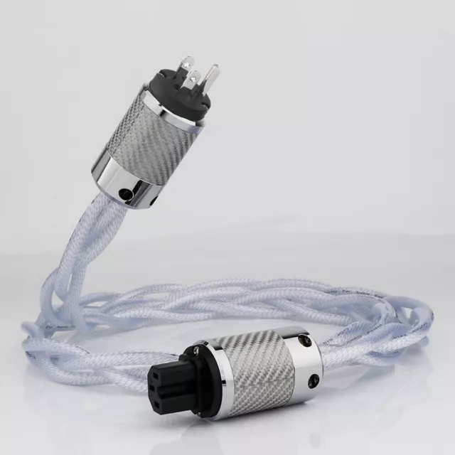 OCC Silver Plated with US/EU/UK/AU Rhodium Plated Plug HIFI Audio Power Cable