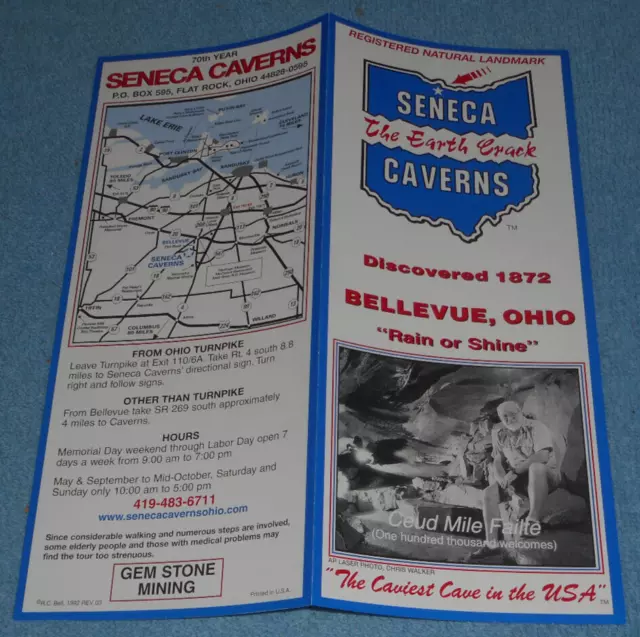 Vintage Circa 2003 Seneca Caverns Bellevue Ohio Travel Brochure 3