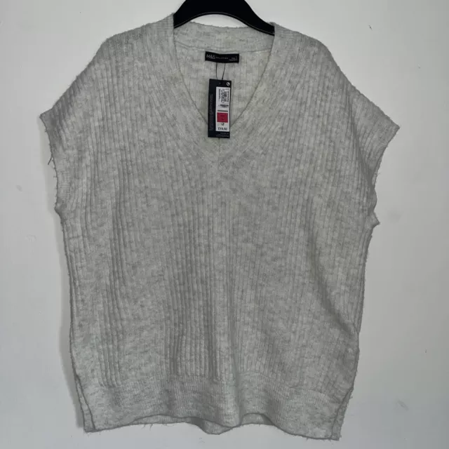 M&S Sleeveless Oversized Knit Jumper Size L BNWT