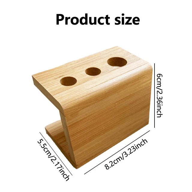 Electric Toothbrush Head Holder Portable Bathroom Bamboo Stand Natural Slots