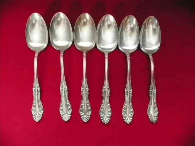 Set Of 6  Oneida Carlton 1898 Silver Plate Table Spoons/Serving Rogers    Box 60