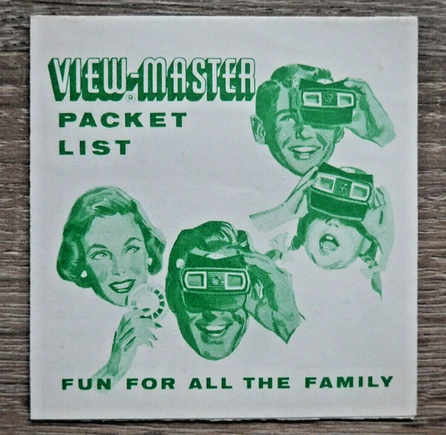 View Master Packet VINTAGE SAWYER'S VIEWMASTER PACKET LIST FORM SHEET C. 1950's MADE IN ...