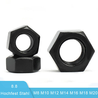 M8-M20 tuercas hexagonales tuercas finas 8.8 alta resistencia acero negro DIN 934
