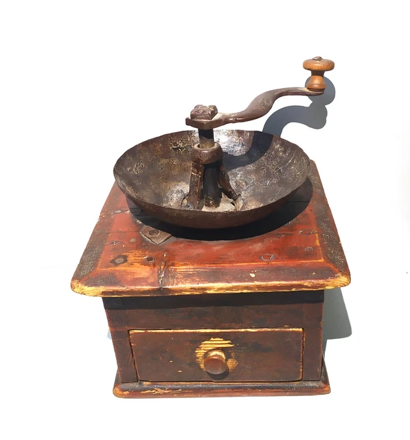 Antique Finnish Coffee Grinder HAND FORGED 18th 19th century mill rustic large