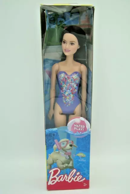 Barbie Beach Water Play Raquelle Doll Floral Purple Swimsuit DGT80 NIB DMG