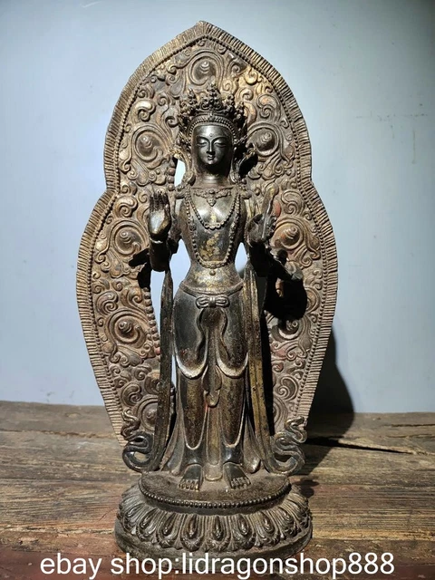 Statue Ancienne Déesse Bouddha Danseuse Du Feu - Céramique Biscuit - Style MCM Années 70