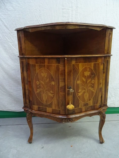 Angoliera intarsiata in stile Luigi XV prima metà 1900 piemontese