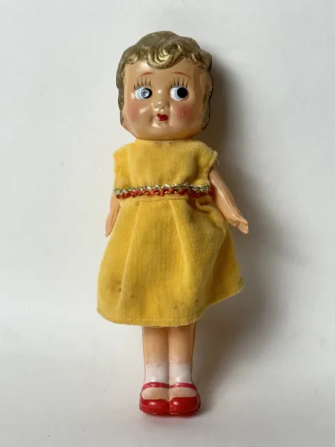 Vintage Celluloid Googly Eye Betty Boop Flapper-Style Doll Japan 6” Carnival Toy