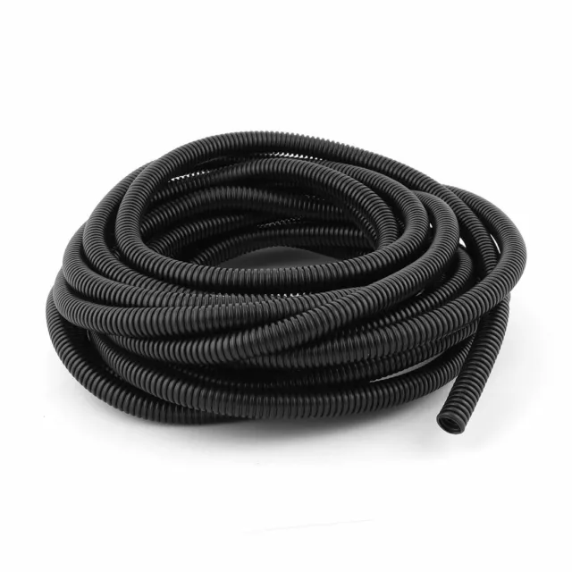 6.5 M 9 x 13 mm Nylon Flexible Corrugated Conduit Tube for Garden,Office Black