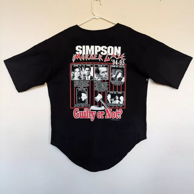 Vintage OJ Simpson Trial XL Shirt Dateline Double Murder Case Guilty Or Not 1995