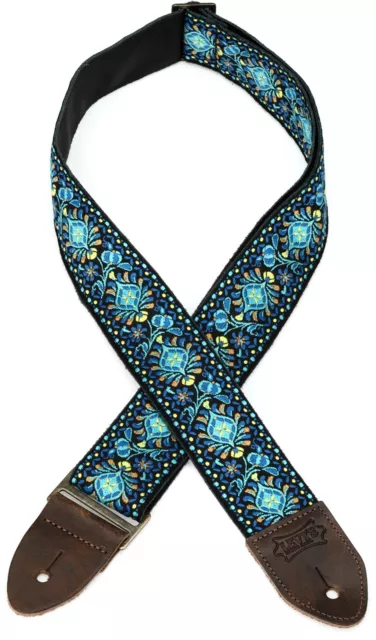 Levy's M8 2" Jacquard Weave Vintage Hootenanny Guitar Strap - Funky Blue #4