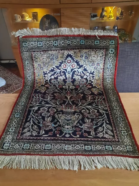 Wunderschöner alter Original Persischer Ghom  seide, 70x56 cm, Teppich