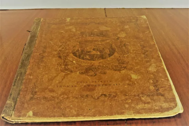 MAPS 1853 Mitchel's School Atlas with 9 tables & 32 maps of US and the world