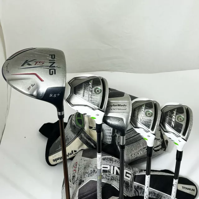 Ping K15 Driver, Taylormade 3 & 7 Wood + 3 & 4 Hybrids Graphite Regular