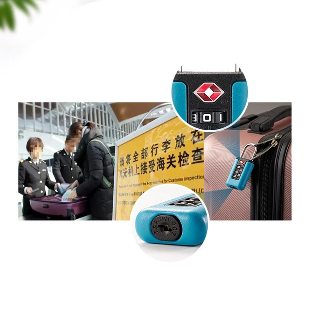 TSA Customs Lock Anti-Theft Small Padlock Cable Luggage Lock Combination Loc LEI
