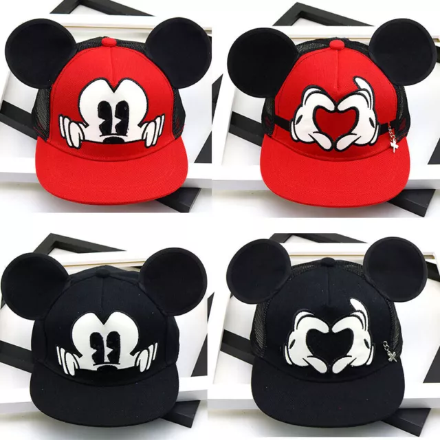 Cartoon Mickey Mouse Ear Baseball Cap Kids Boy Girls Disney Mesh Sports Sun Hat