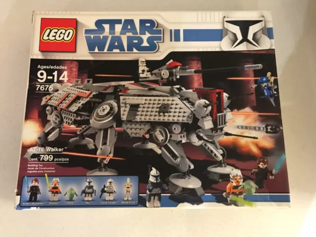 LEGO Star Wars #7675 AT-TE Walker con scatola, istruzioni, adesivi.  Usato