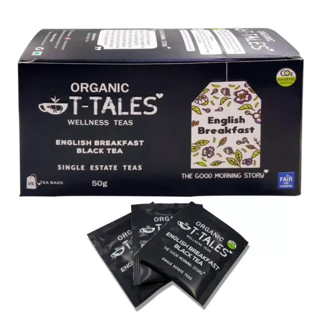 Organic T-Tales| Wellness Tea| English Breakfast Tea| 25 Tea Bag