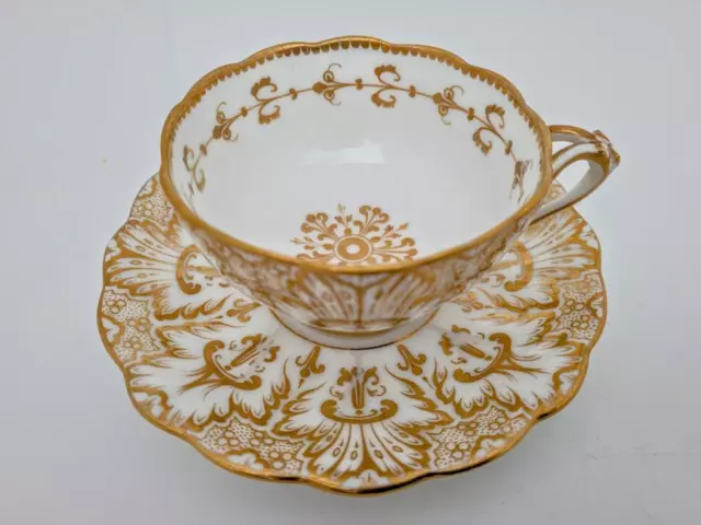 Antique Ridgway Richly Gilded Rococco Pattern 1802 Cabinet Cup & Saucer c1840 #2