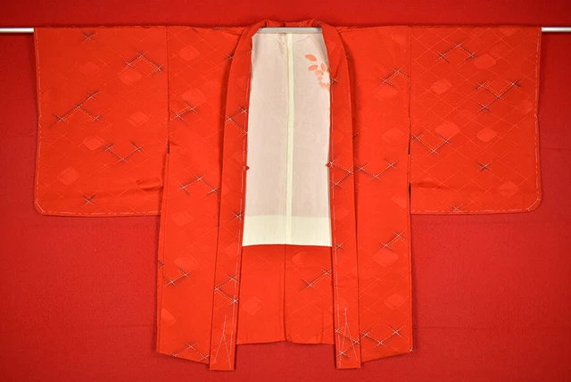 Vintage Japanese Kimono Silk Antique BORO HAORI Kusakizome Dyed/B766/535