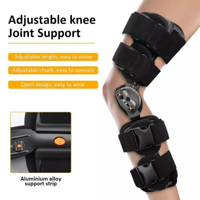 Adjustable Hinged Leg Knee Splint Support Brace Joint Pain Stabilizer Wrap BST