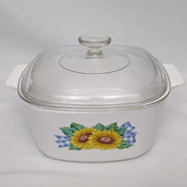 Corning Ware Sunflower Sunsations A-3-B 3qt Casserole Dish With Lid