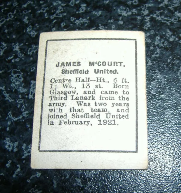 D.C. Thomson Footballers 1923 - J. McCourt, Sheffield Utd 2