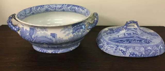 Antique Blue And White Handled Tureen/Vegetable Dish With Different Lid - Spode