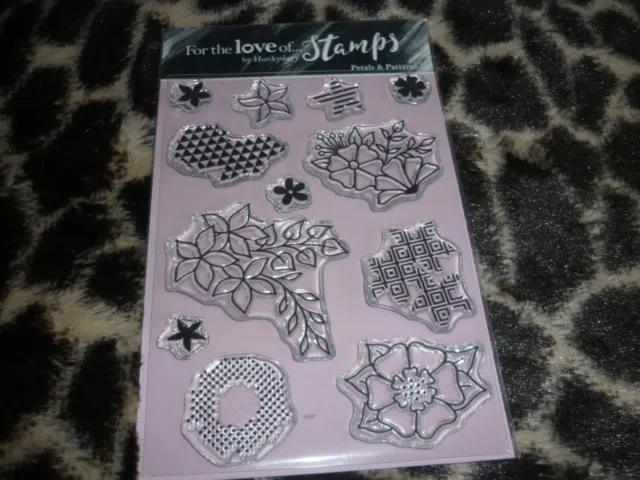 Sheet Of Hunkydory Clear For The Love Of Stamps Petals & Patterns (12) New