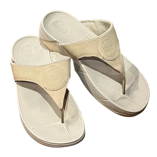 Fit Flop Walkstar 3 Maple Sugar Nubuck Womens Sandals Size 10 Beige Leather