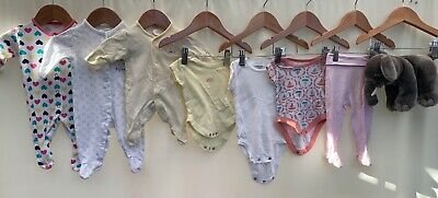 Bundle of Baby girls clothes &elephant toy age 0-3 months H&M Tu Next