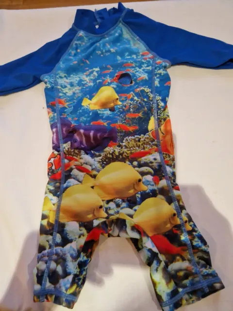 Mothercare Boys All In One Swim Suit Beach Wear 9 - 12 Months Sun Protection