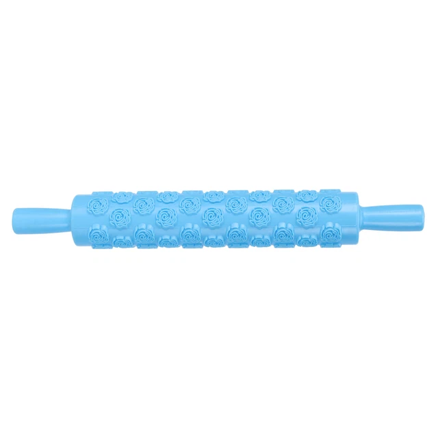(Motif Rose)Fondant Rolling Pin Tool Plastic Embossing Roller Baking Pastry Now