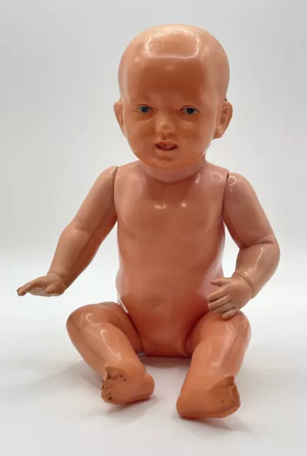 Alte Schildkröt-Babypuppe aus Celluloid, Schildkröte ohne Raute, 22 cm