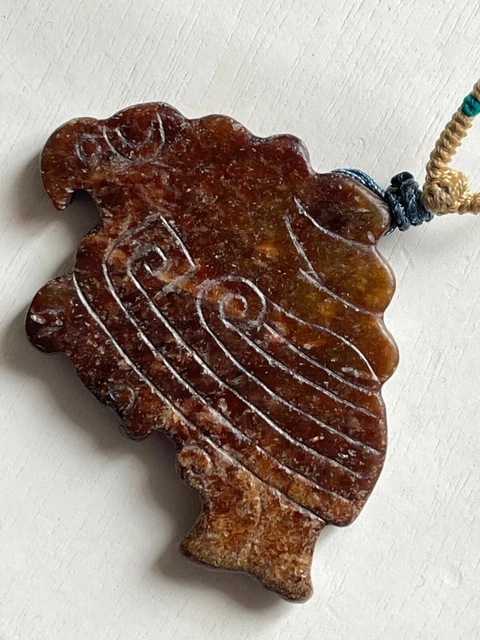 Collier Ancien En Jade Chinois Zhou, Perles Gris Blanc, Rare Et Authentique
