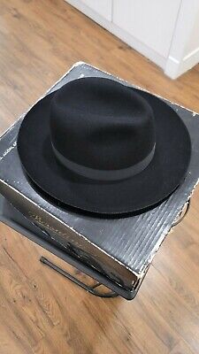 Borsalino Trionfo Felt Hat Black Ribbon Made in Italy  --- Jewish Hat ---